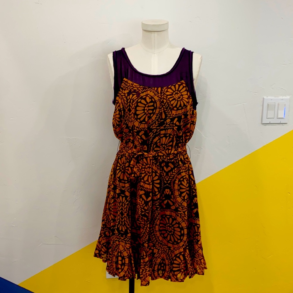 ModCloth Mystree geometric floral chiffon dress - Small